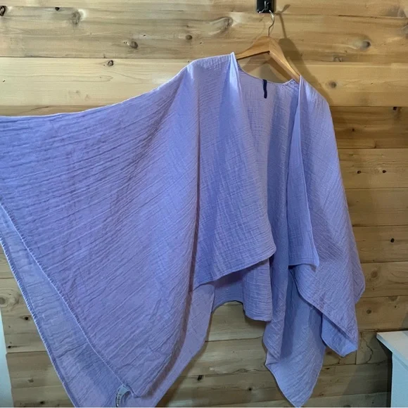 L.L. Bean French Lilac Purple Gauze Wrap Cover Up Lightweight Shawl - Picture 10 of 14